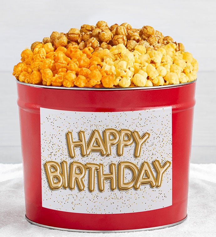Tins With Pop&reg; Happy Birthday Gold Balloons
